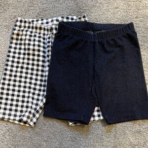 Two Cat & Jack Navy Denim and Black & White Plaid Kids Shorts Set
